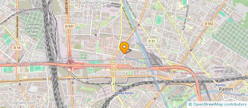 localisation de l'entreprise COMPAGNIE LOCALE D'INVESTISSEMENT ET DE GESTION 86  AUBERVILLIERS