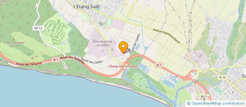 localisation de l'entreprise COMPAGNIE REUNIONNAISE DE PROTECTION INCENDIE (CRPI)  L'ETANG-SALE