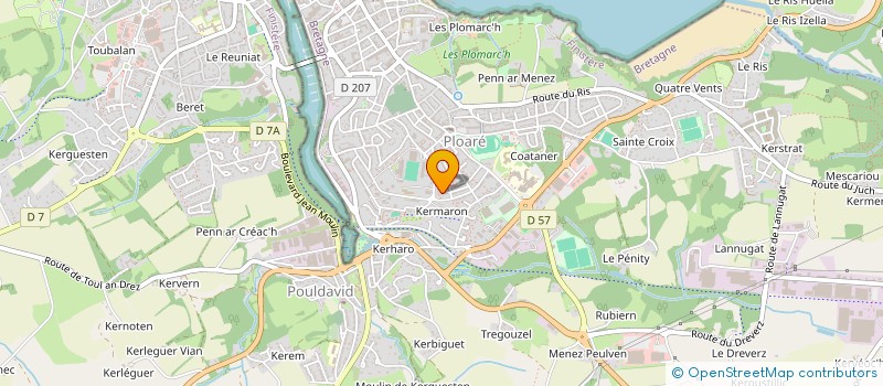 localisation de l'entreprise COMPAGNIE THEATRALE DU VENT DANS LES BRANCHES  DOUARNENEZ