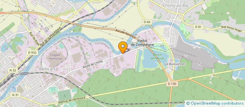 localisation de l'entreprise COMPIEGNE-GLACES  CHOISY-AU-BAC