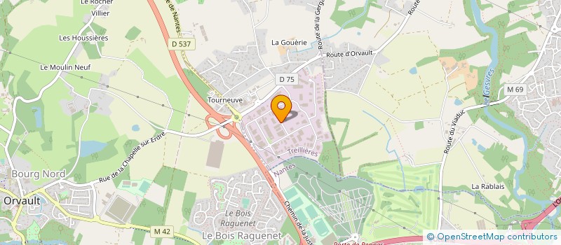 localisation de l'entreprise COMPOSITES OUTILLAGES SERVICES à TREILLIERES