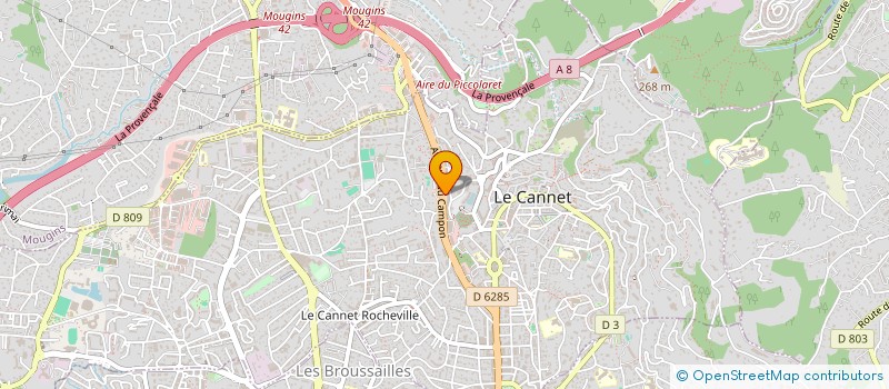 localisation de l'entreprise COMPTABILITE ET GESTION DU SUD EST à LE CANNET