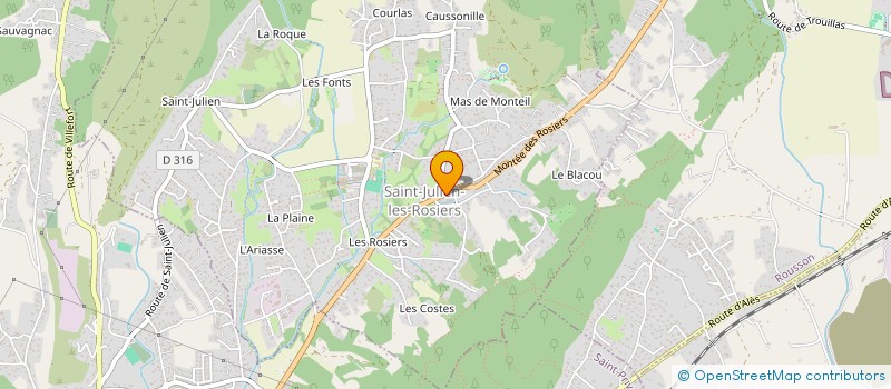 localisation de l'entreprise COMPTOIR CEVENOL HOTELLERIE RESTAURATION à SAINT-JULIEN-LES-ROSIERS