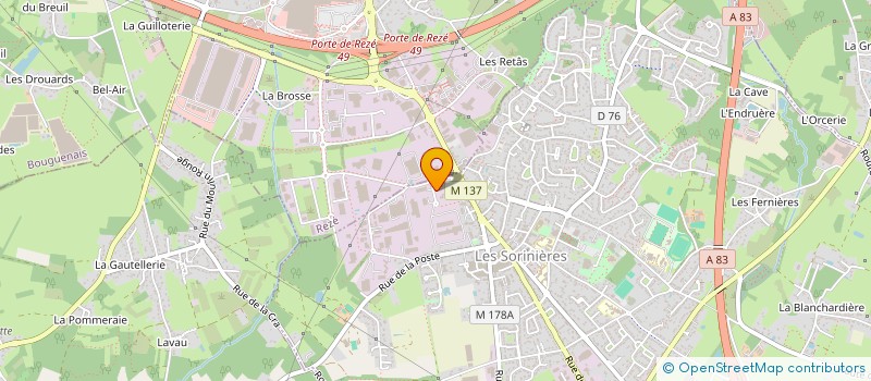 localisation de l'entreprise COMPTOIR D'ACIERS SPECIAUX DE L'OUEST à LES SORINIERES