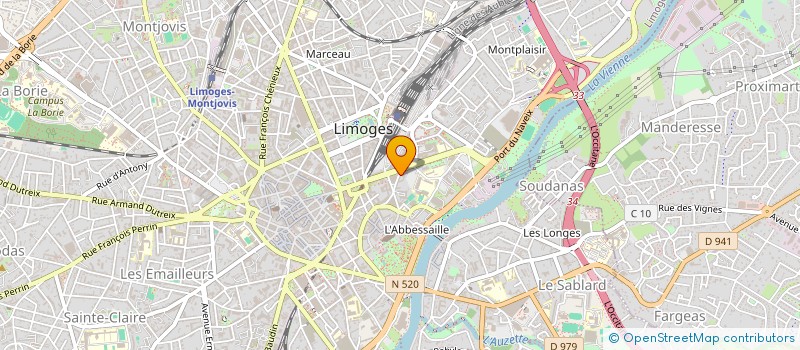 localisation de l'entreprise COMPTOIR DES CHEMISES ET ACCESSOIRES à LIMOGES