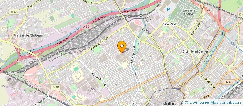 localisation de l'entreprise COMPTOIR DES PEINTURES SELECTIONNEES à MULHOUSE