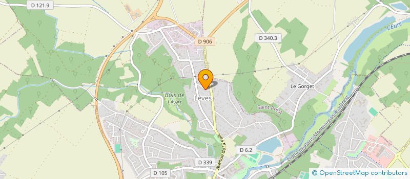 localisation de l'entreprise COMPTOIR DU CHAUFFAGE 28 à LEVES