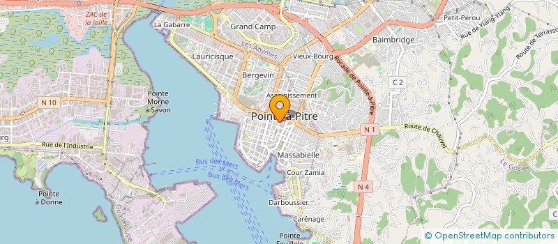 localisation de l'entreprise COMPTOIR GUADELOUPEEN D'ASSURANCES  POINTE A PITRE