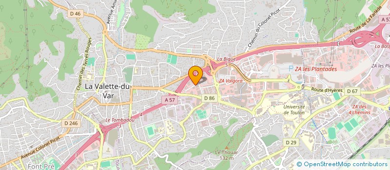 localisation de l'entreprise COMPTOIR HOTELLERIE RESTAUR CHR DIFFUS à LA VALETTE DU VAR