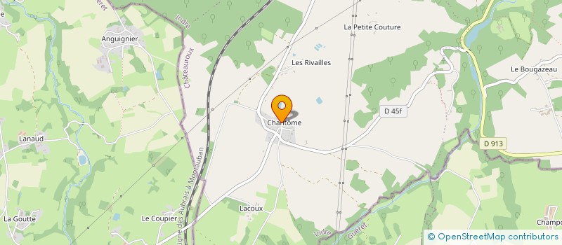 localisation de l'entreprise COMTOIS CHARPENTES à EGUZON-CHANTOME