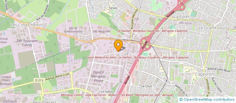 localisation de l'entreprise CONCEPT PISCINES EQUIPEMENT à MERIGNAC