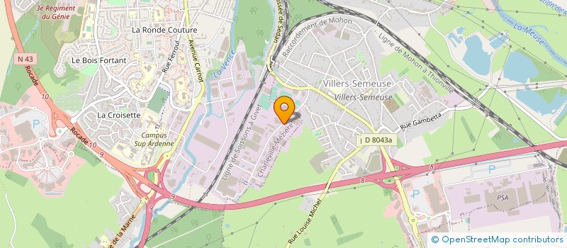 localisation de l'entreprise CONFECTION ET BONNETERIE DES ARDENNES  CHARLEVILLE-MEZIERES