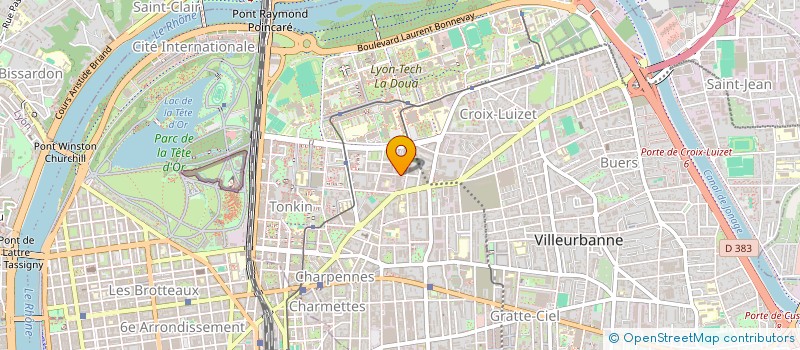 localisation de l'entreprise CONFLUENCE PROJECTION ISOLATION à VILLEURBANNE