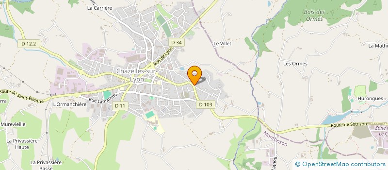 localisation de l'entreprise CONNECT'ELEC 42 à CHAZELLES-SUR-LYON