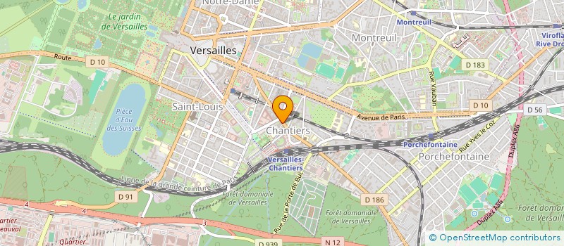 localisation de l'entreprise CONNEXION VOYAGES à VERSAILLES