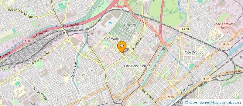 localisation de l'entreprise CONS FABRIQUE EGLISE CATH STE JEANNE ARC  MULHOUSE