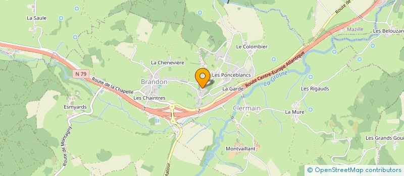 localisation de l'entreprise CONSCRITS CLASSE EN CINQ BRANDON-CLERMAIN ET MONTAGNY-SUR-GROSNE  NAVOUR-SUR-GROSNE