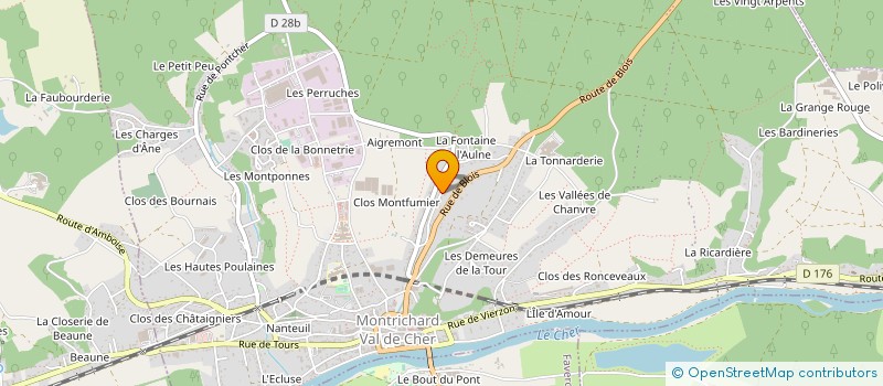 localisation de l'entreprise CONSEIL BUREAUTIQUE ET INFORMATIQUE SERV  MONTRICHARD-VAL-DE-CHER