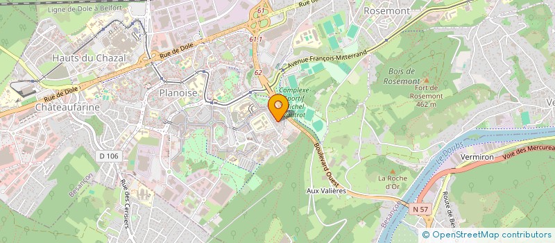 localisation de l'entreprise CONSEIL DEPARTEMENTAL DE L'ORDRE DES KINESITHERAPEUTES DU DOUBS  BESANCON