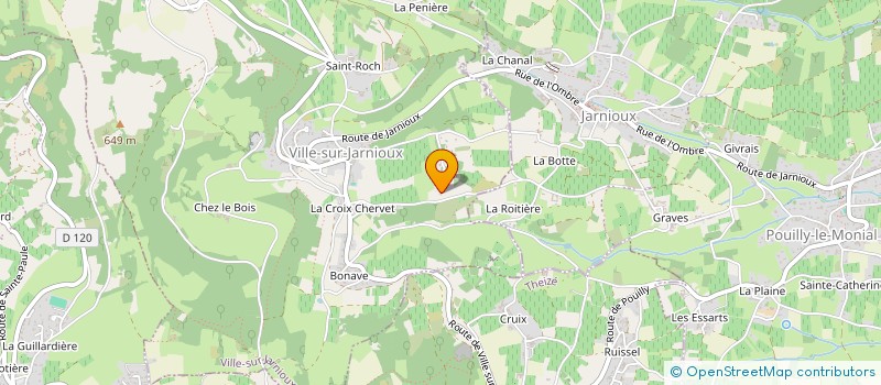 localisation de l'entreprise CONSEIL DIFFUSION PROMOTION ETS ROUX  VILLE-SUR-JARNIOUX