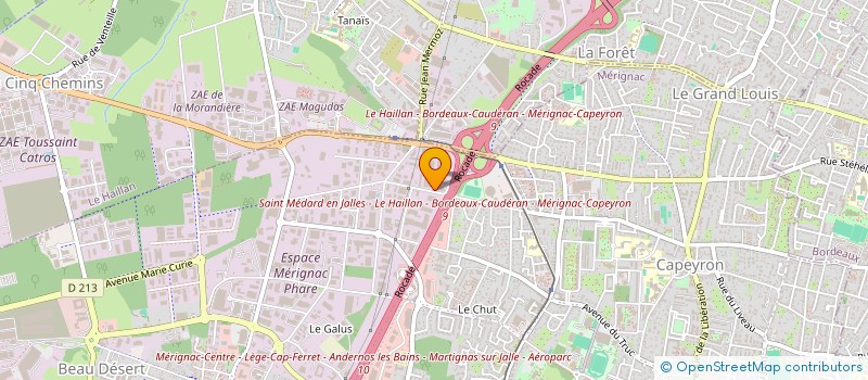 localisation de l'entreprise CONSEIL ET REALISATION EN MENUISERIES à MERIGNAC