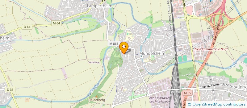 localisation de l'entreprise CONSEIL PRESBYTERAL EGLISE LUTHERIENNE - PAROISSE DE MUNDOLSHEIM  MUNDOLSHEIM