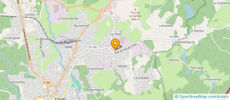 localisation de l'entreprise CONSEIL RF 19 à USSEL