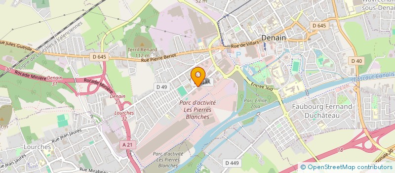 localisation de l'entreprise CONSTRUC INDUS TRAVAUX NEUFS ETUDES REAL  DENAIN