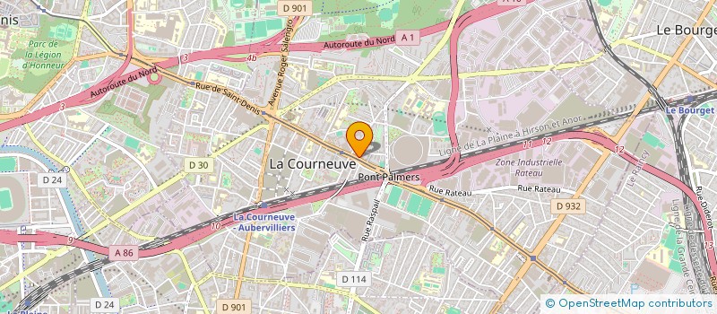 localisation de l'entreprise CONSTRUCTION & HABITAT à LA COURNEUVE