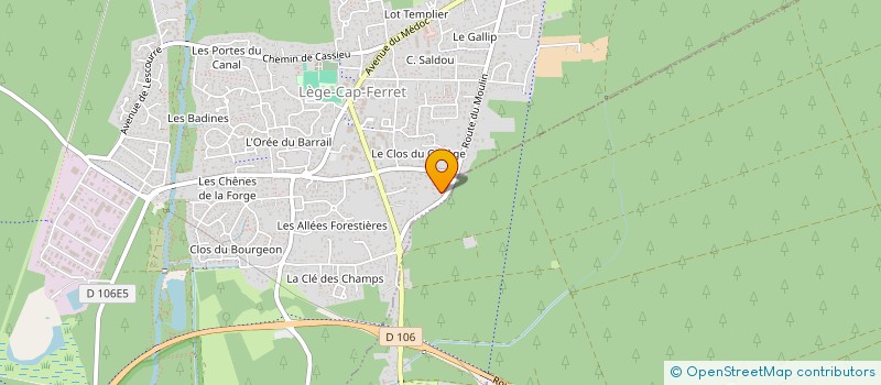 localisation de l'entreprise CONSTRUCTION SCE ET ASSAINISSEMENT à LEGE-CAP-FERRET