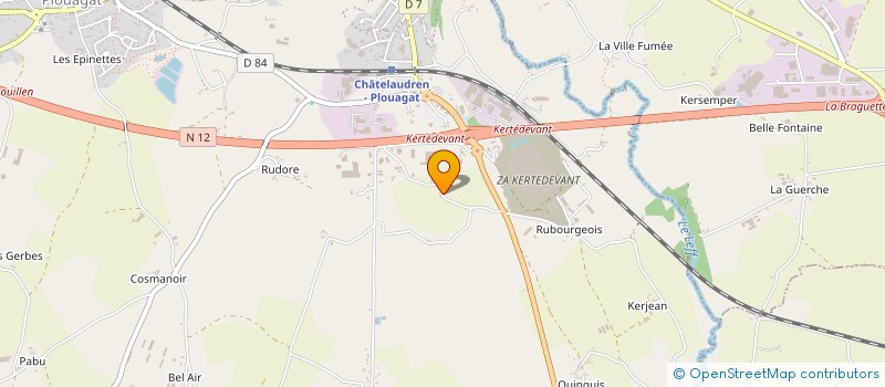 localisation de l'entreprise CONSTRUCTIONS BOIS EMG  CHATELAUDREN-PLOUAGAT