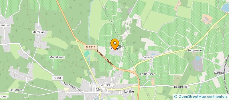 localisation de l'entreprise CONSTRUCTIONS METALLIQUES SAINT LAURENTAISE SOCIETE D'EXPLOITATION DES ETS PASCAL LAURENT  SAINT-LAURENT-MEDOC