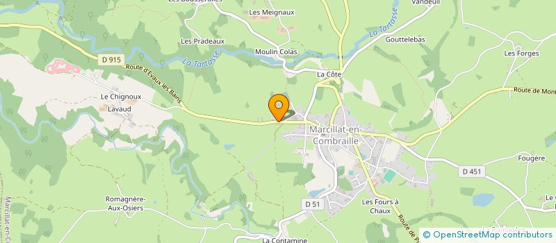 localisation de l'entreprise CONTAMINE ET MARTIN SA à MARCILLAT-EN-COMBRAILLE
