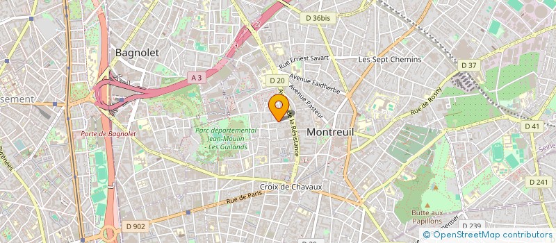localisation de l'entreprise CONTRASTE AUDIO VISUEL à MONTREUIL