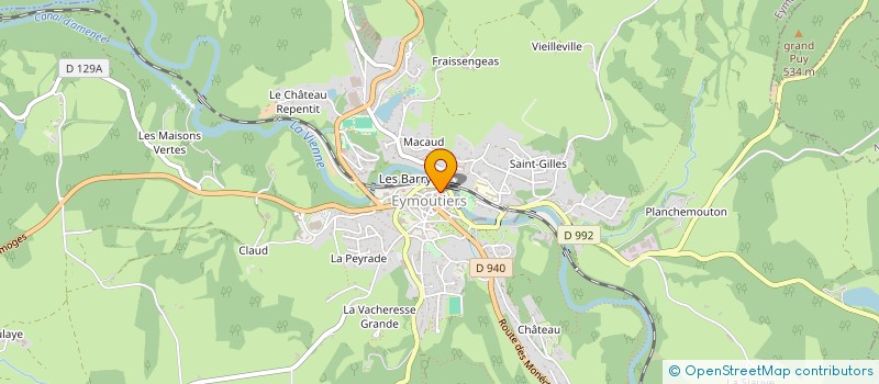 localisation de l'entreprise CONTRE-CIEL CLUB  EYMOUTIERS