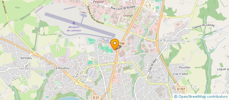 localisation de l'entreprise CONTROLE AUTOMOBILE DE L'ARMOR  LANNION