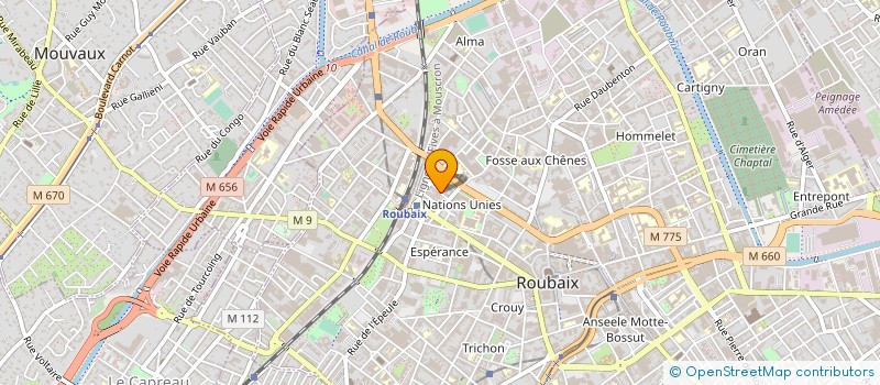 localisation de l'entreprise CONTROLE TECHN AUTOMOBILE WAVRINOIS à ROUBAIX