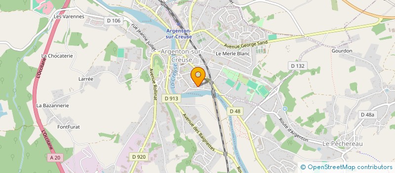 localisation de l'entreprise CONTROLE TECHNIQUE ARGENTONNAIS 2 à ARGENTON-SUR-CREUSE