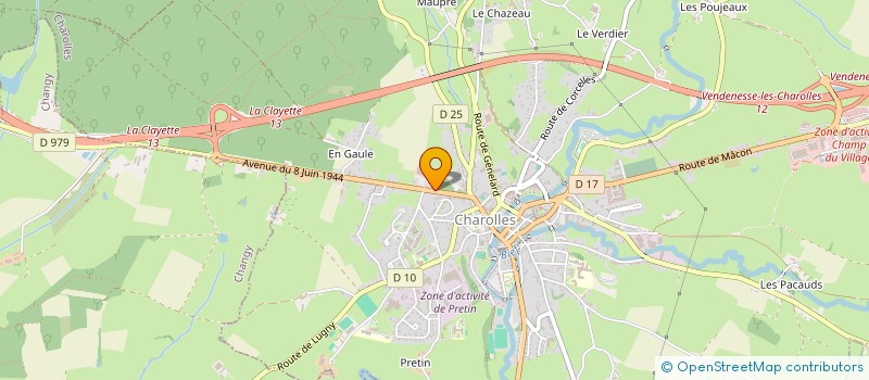 localisation de l'entreprise CONTROLE TECHNIQUE AUTO CHAROLLES  CHAROLLES