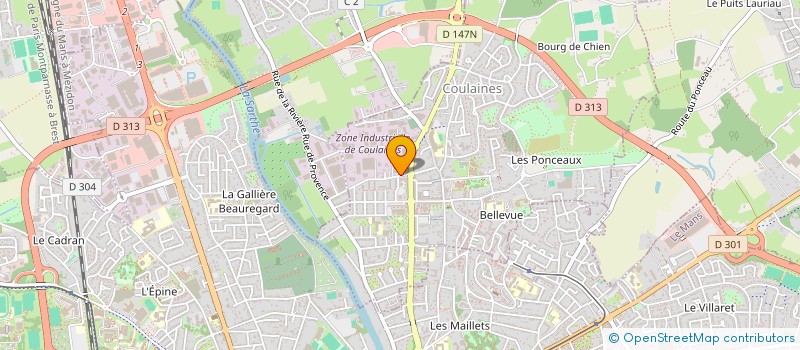 localisation de l'entreprise CONTROLE TECHNIQUE AUTO DU MANS  COULAINES