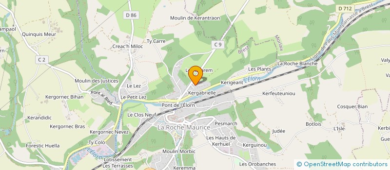 localisation de l'entreprise CONTROLE TECHNIQUE AUTOMO LANDERNEEN à LA ROCHE-MAURICE