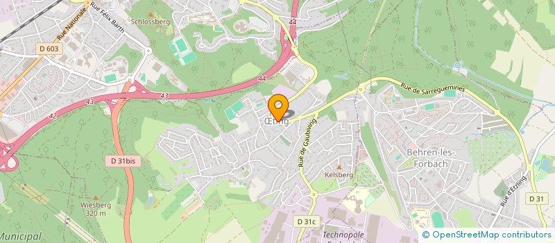 localisation de l'entreprise CONTROLE TECHNIQUE AUTOMOBILE D'OETING  TING