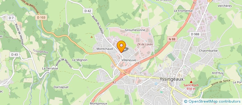 localisation de l'entreprise CONTROLE TECHNIQUE AUTOMOBILE DES SUCS à YSSINGEAUX
