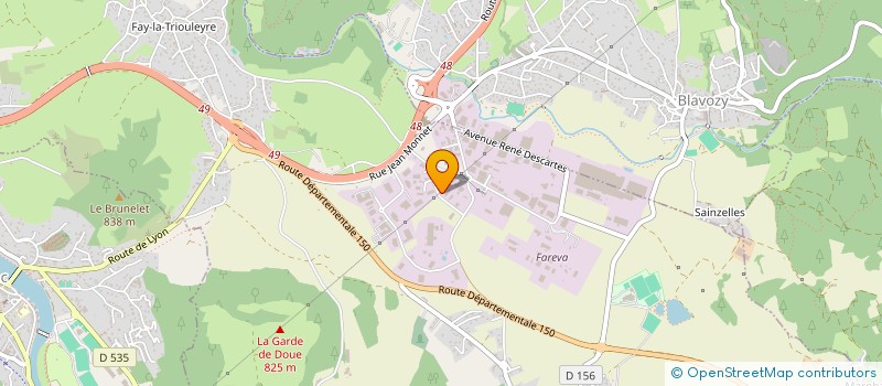 localisation de l'entreprise CONTROLE TECHNIQUE BLAVOZY à SAINT-GERMAIN-LAPRADE