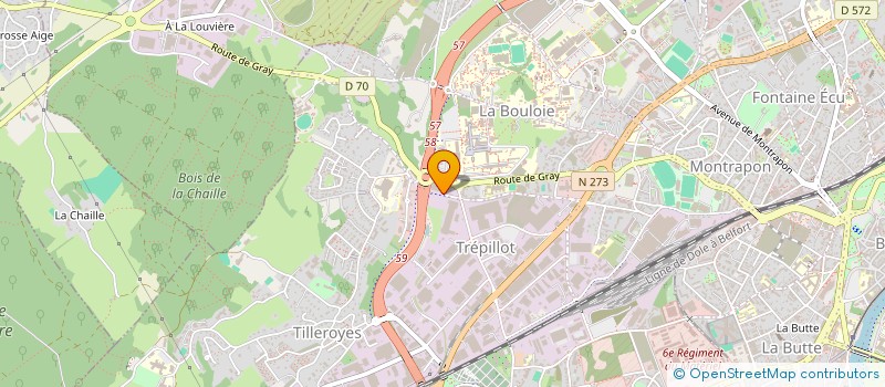 localisation de l'entreprise CONTROLE TECHNIQUE DE LA ROCADE à BESANCON