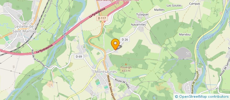 localisation de l'entreprise CONTROLE TECHNIQUE DE ST MARCET  MONTSAUNES