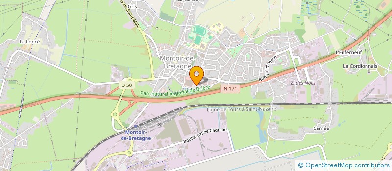 localisation de l'entreprise CONTROLE TECHNIQUE DU MARAIS  MONTOIR-DE-BRETAGNE