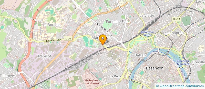 localisation de l'entreprise CONTROLE TECHNIQUE DU STADE à BESANCON