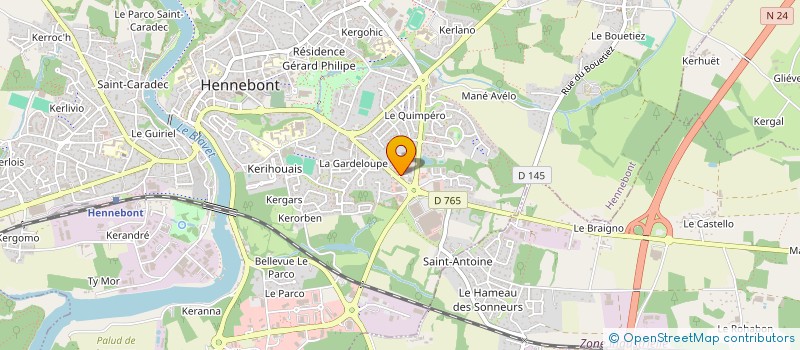 localisation de l'entreprise CONTROLE TECHNIQUE KERMOVI  HENNEBONT