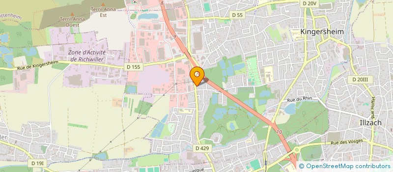 localisation de l'entreprise CONTROLE TECHNIQUE KINGERSHEIM  KINGERSHEIM